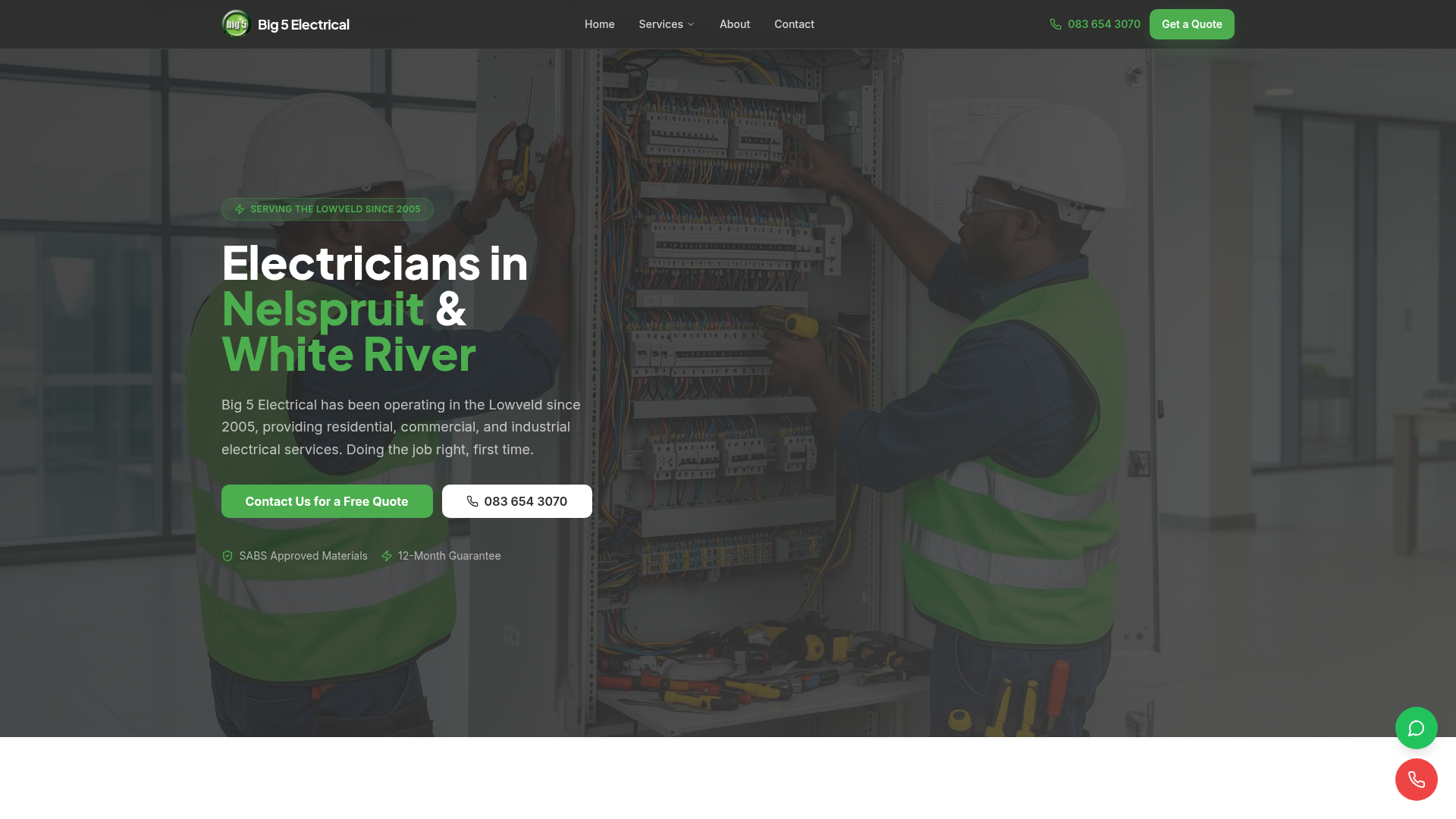Big 5 Electrical website by Bundle Box