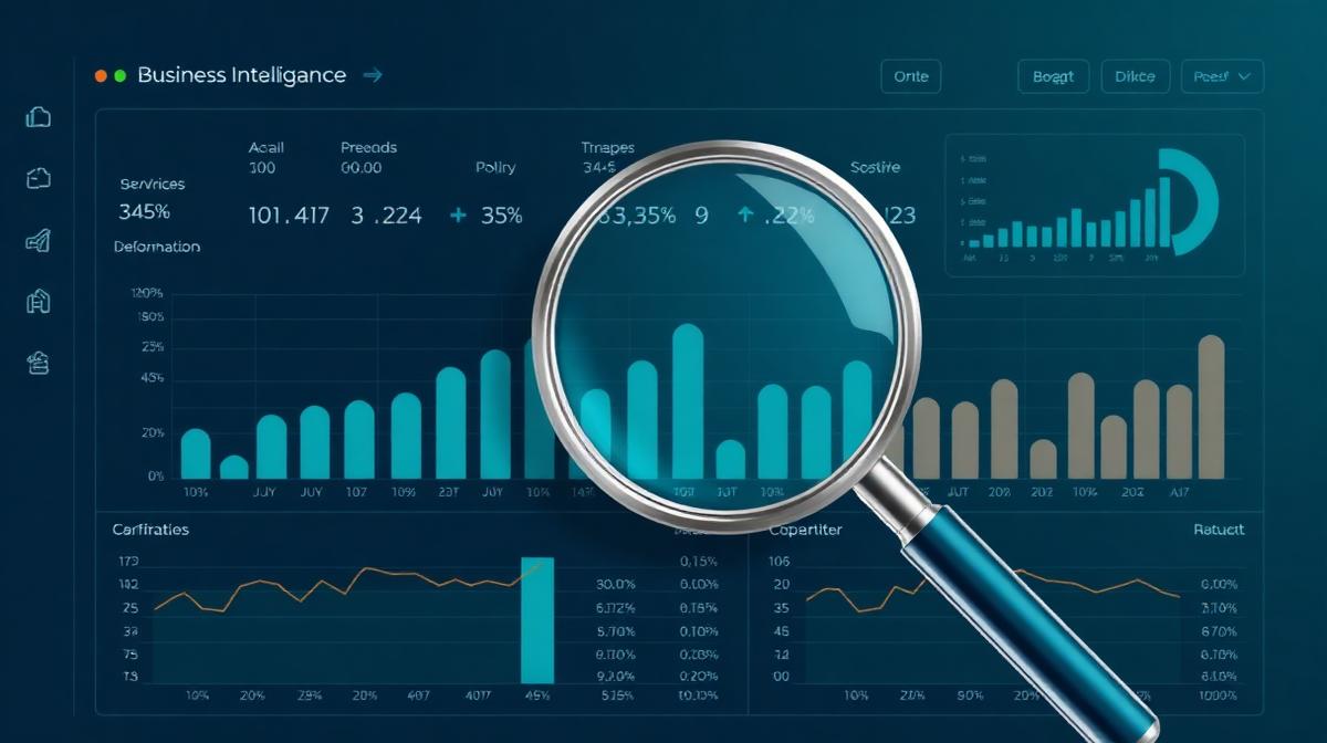 Business intelligence dashboard with competitor analysis data