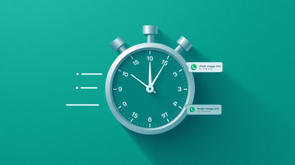 Stopwatch showing 5 minutes with WhatsApp notification bubbles